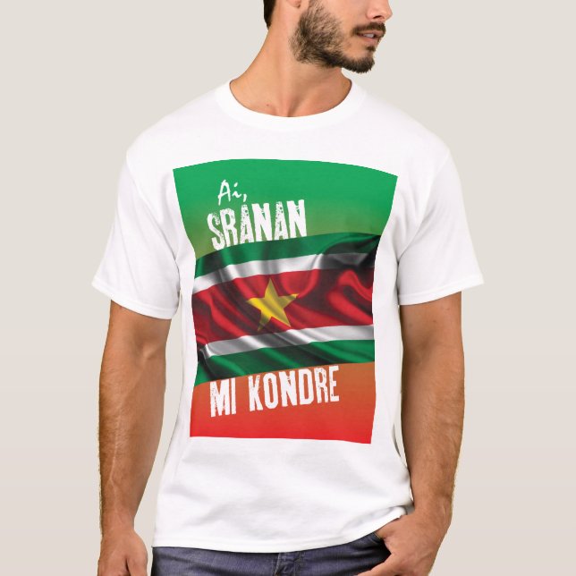 T-shirt de Suriname com texto (Frente)