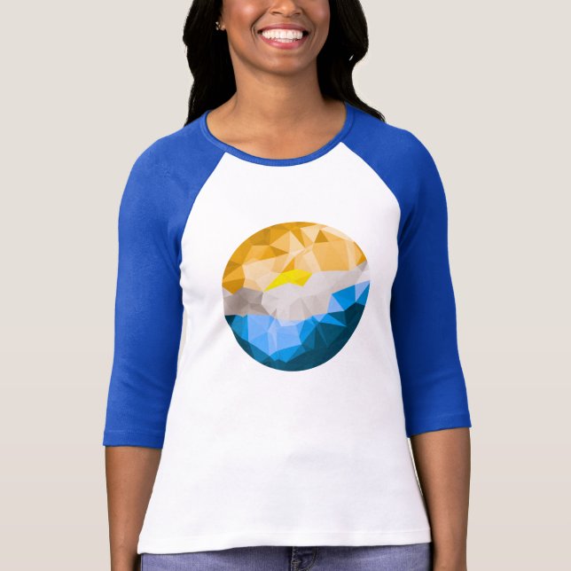 T-shirt De T do basebol dos SS das mulheres 3/4 (Frente)