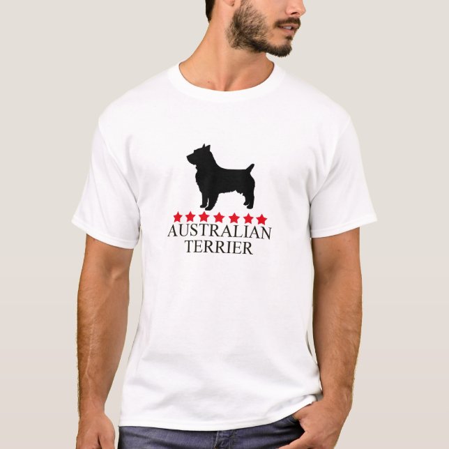 T-shirt de Terrier australiano com estrelas (Frente)