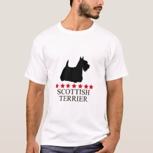 T-shirt de Terrier do Scottish com estrelas