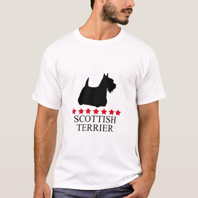 T-shirt de Terrier do Scottish com estrelas (Frente)