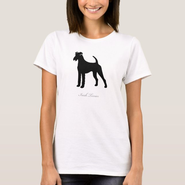 T-shirt de Terrier irlandês (silhueta preta) (Frente)