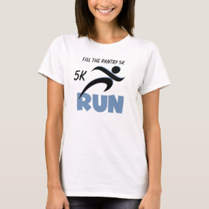 T-shirt de texto azul de execução personalizada