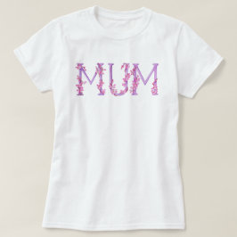 t-shirt de texto da orquídea com cores aquáticas d