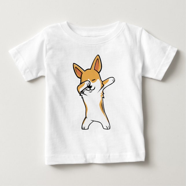 T-shirt de toque ligeiro engraçado do Corgi (Frente)
