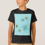 T-Shirt de Torre Azul de Ovo de Robin<br><div class="desc">Este padrão de T-Shirt Icônico Azul Icônico Ovo de Robin apresenta rajadas atômicas icônicas. Isso mesmo! A antiga escola, o fundo azul de ovo de robin com manchas de ouro é o pano de fundo perfeito para a vibrante turquesa, o aipo de salmoura e os círculos verde cor de pera...</div>