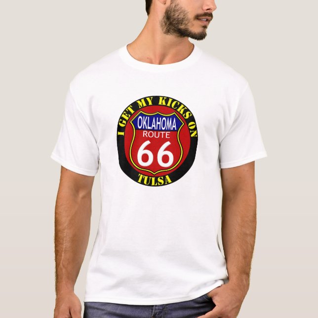 T-SHIRT DE TULSA OKLAHOMA DA ROTA 66 (Frente)