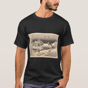 T-shirt de Ukiyo-E da neve de Hiroshige do japonê
