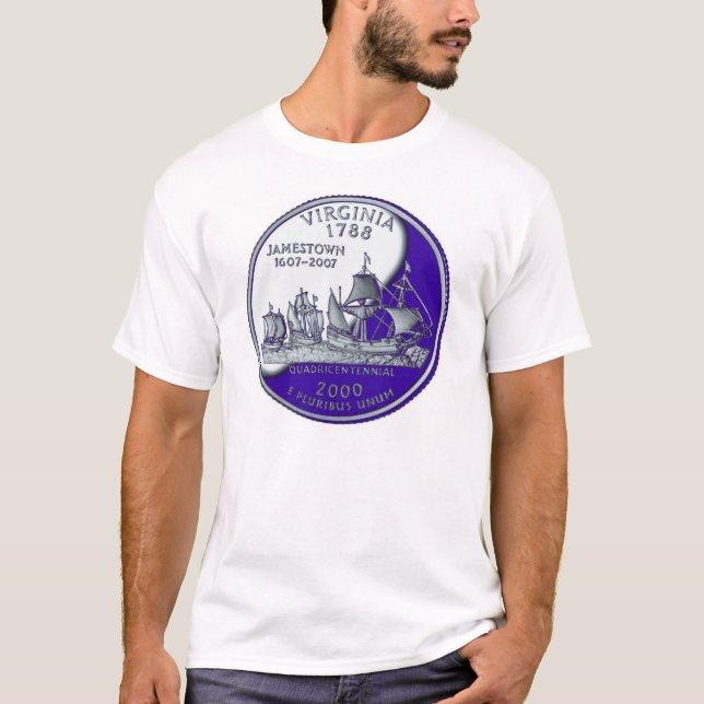 T-shirt de um quarto de Virgínia (Frente)