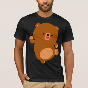 T-Shirt De Um Urso De Cartoon Perky Bonito