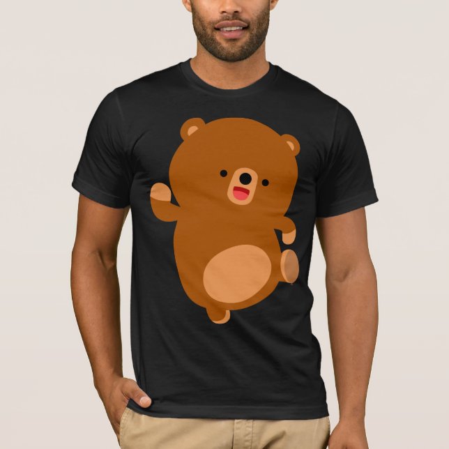 T-Shirt De Um Urso De Cartoon Perky Bonito (Frente)