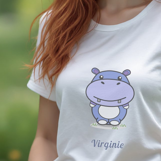 T-shirt de uma mulher bonita Hippo (Cute Hippo T-shirt)