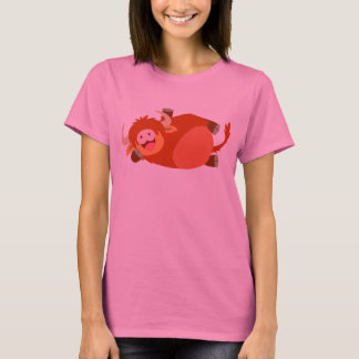 T-Shirt de Vaca do Terreno Superior Preguiçoso Bon