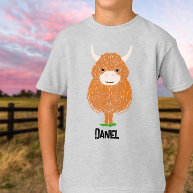T-Shirt de Vaca Highland Personalizada (Criador carregado)