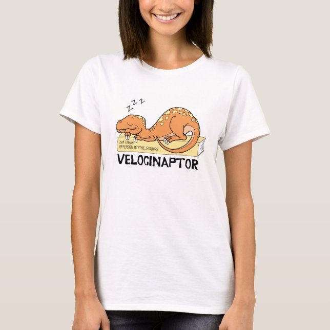 T-shirt de Velocinaptor (design da cor) (Frente)