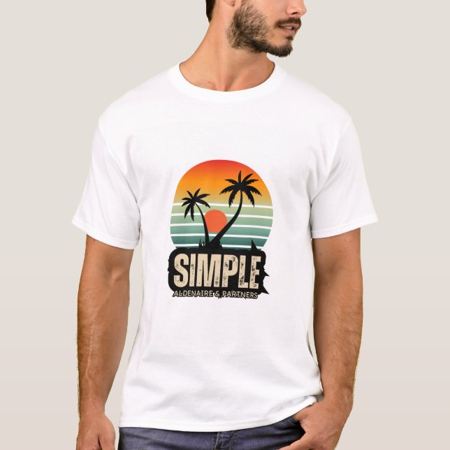 T-Shirt de Verão de Árvore de Palma Simples" (Frente)