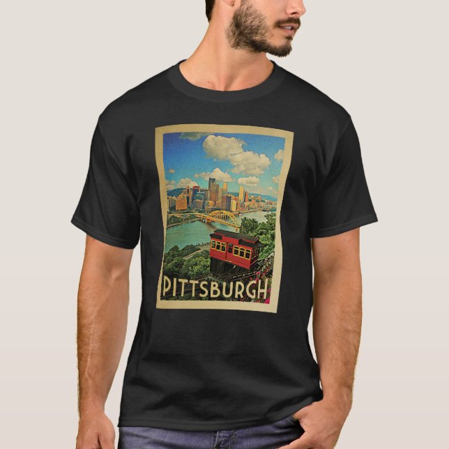 T-shirt de Viagens vintage de Pittsburgh (Frente)