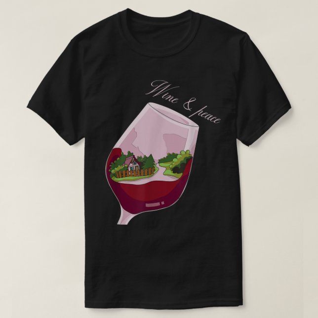 T-Shirt De Vinho Com Amor De Paz (Frente do Design)