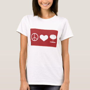 T-Shirt De Vinho Com Amor De Paz