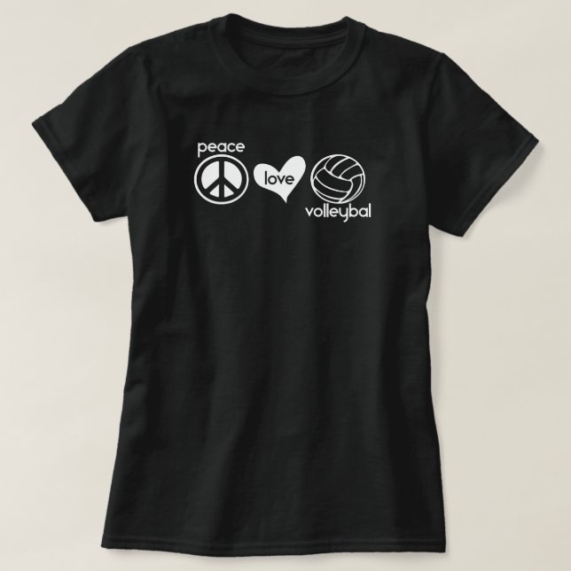 T-Shirt de Voleibol Peace Love (Frente do Design)