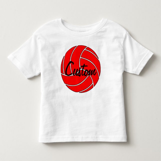 T-shirt de Voleibol Vermelho Personalizada (Frente)