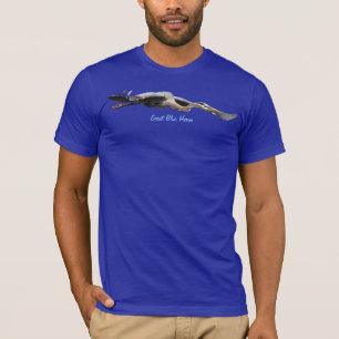 T-shirt de voo dos animais selvagens da garça-rea