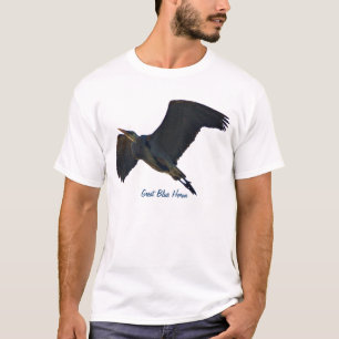 T-shirt de voo dos animais selvagens da garça-rea