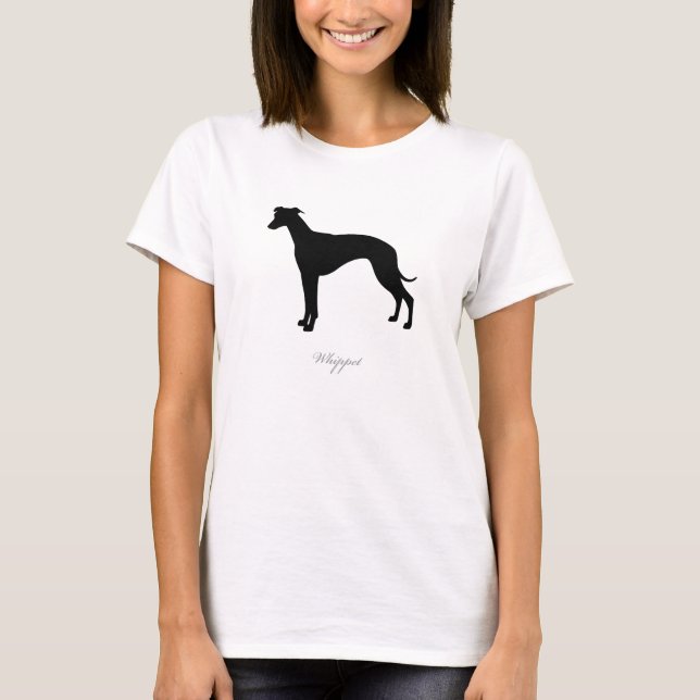 T-shirt de Whippet (preto) (Frente)