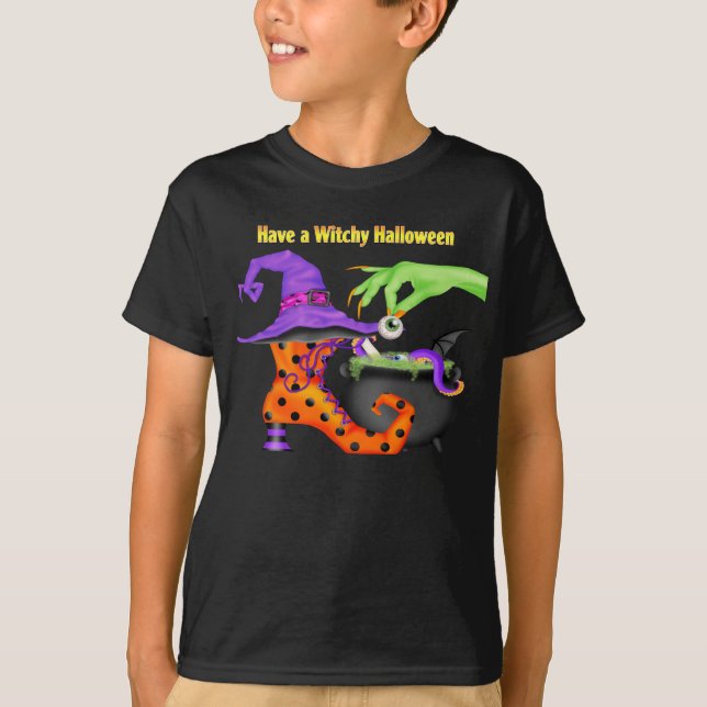 T-shirt de Witchy o Dia das Bruxas (Frente)