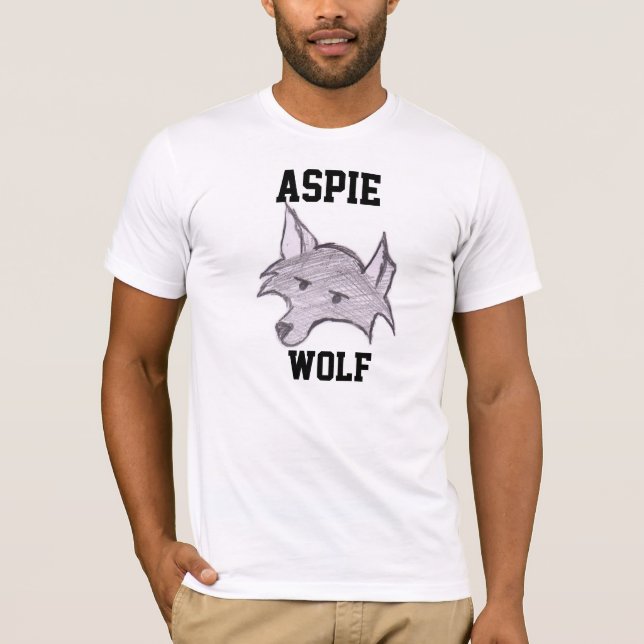 T-shirt de "Wolfie" do lobo de Aspie (Frente)