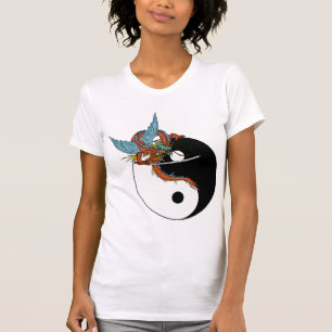 T-shirt de Ying Yang do dragão