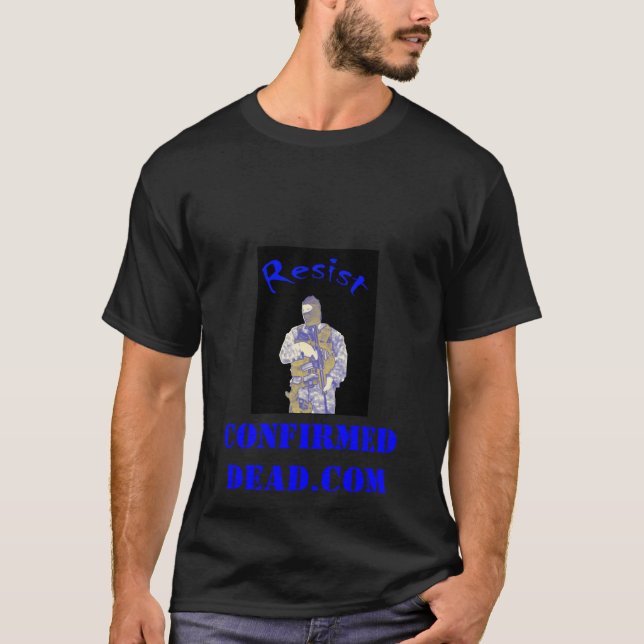 T-shirt Dead.com azul, confirmado (Frente)