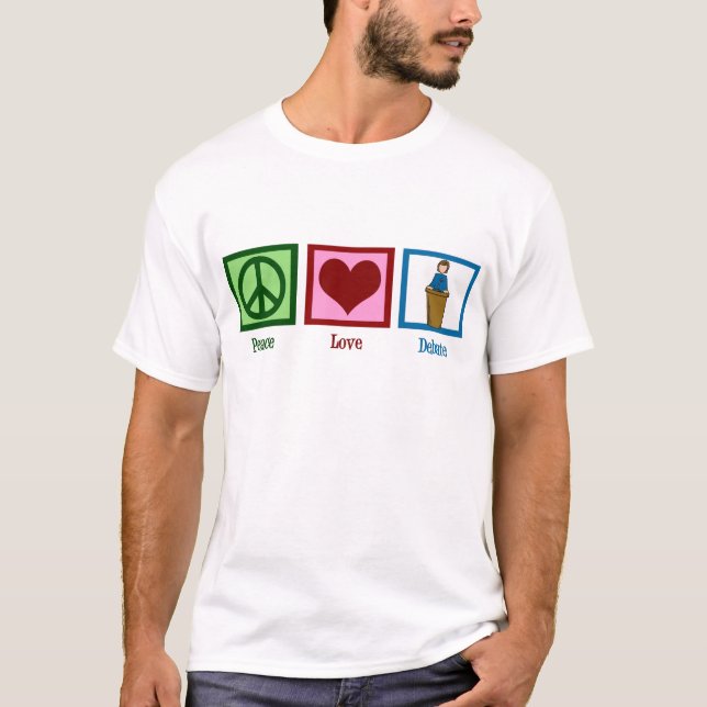T-shirt Debate do amor da paz (Frente)