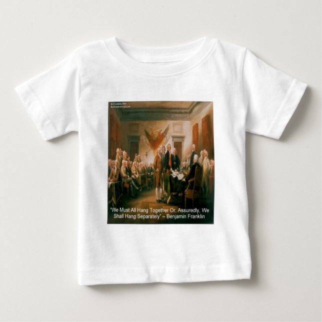 T-shirt Declaração de Independência e Citação de Ben Frank (Frente)