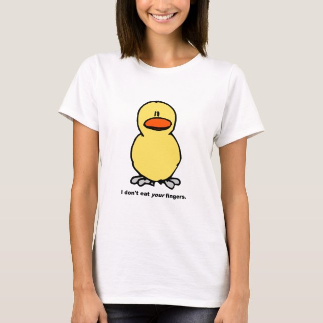 T-shirt Dedos da galinha - eu não como seus dedos (Frente)