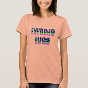 T-shirt dedos do pé da cintilação