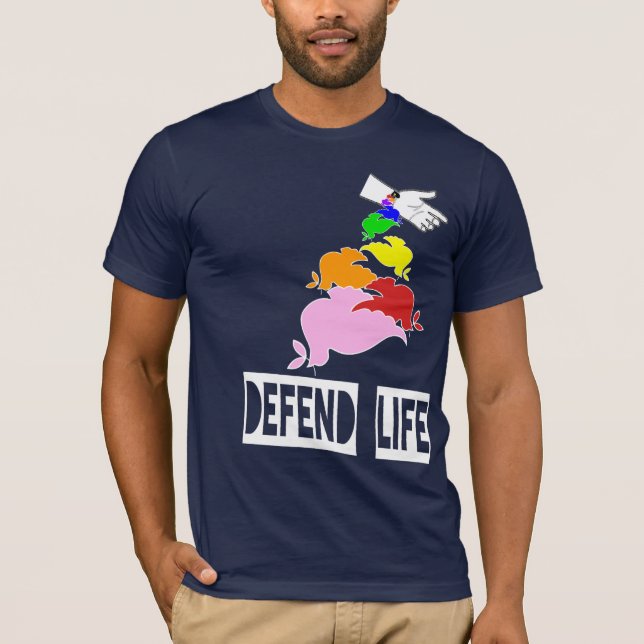 T-shirt DEFENDA A VIDA, inverta-a/após a chuva… (Frente)