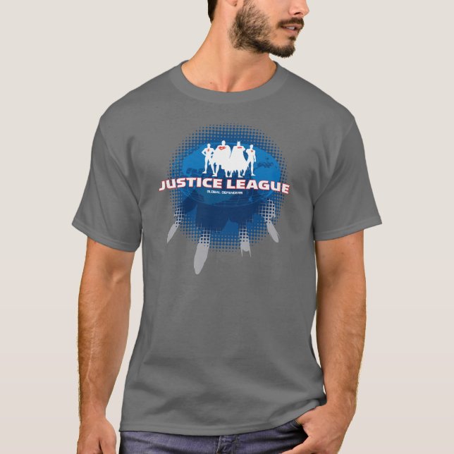 T-shirt Defensores Globais da Liga da Justiça (Frente)