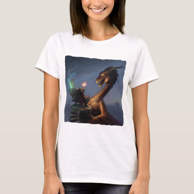 T-shirt Defesa do Assistente - Dragão e assistente (Frente)