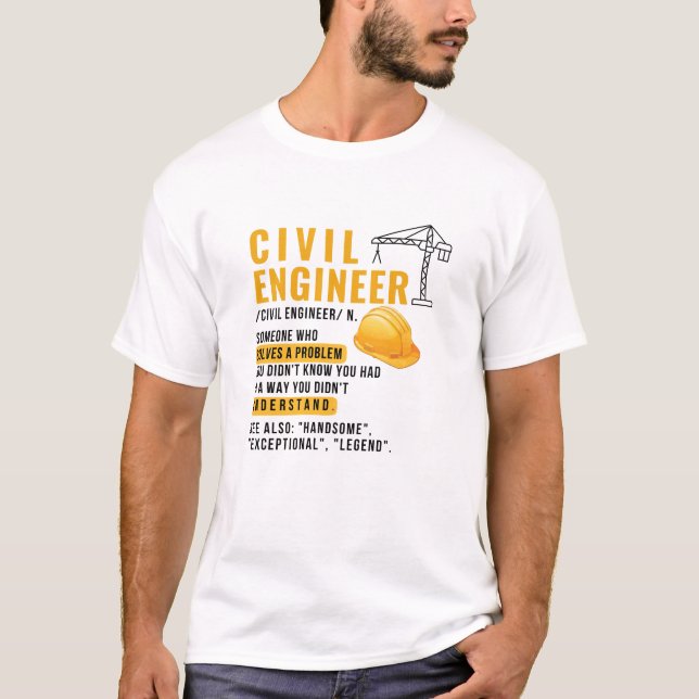 T-Shirt Definição de Engenheiro Civil (Frente)