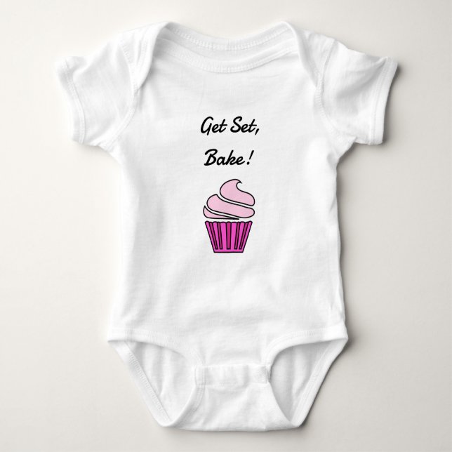 T-shirt Definir cupcake rosa do assar (Frente)