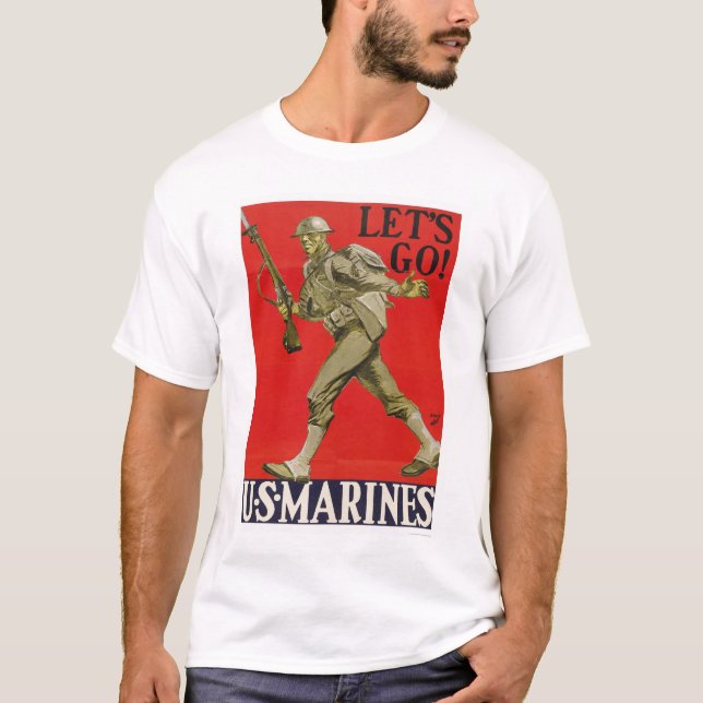 T-shirt Deixe-nos ir!  E.U. Fuzileiros navais (Frente)