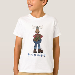 T-shirt Deixe-nos ir T dos Acampar-Miúdos