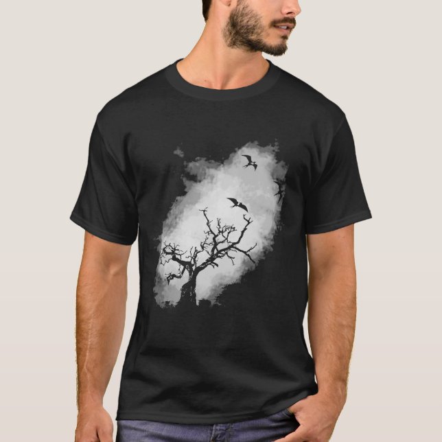 T-shirt Deixe o ninho (escuro) (Frente)