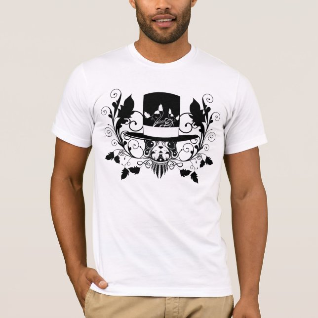 t-shirt delicado da forma do puffystyle do cão do (Frente)