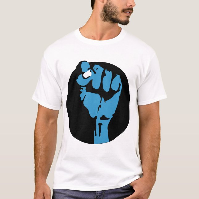 T-shirt democrata de sangue azul: punho (Frente)