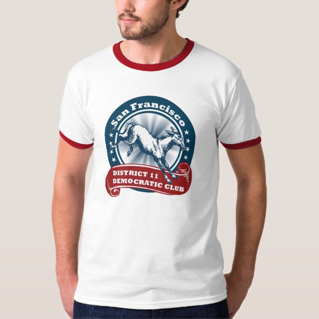 T-shirt Democrática da campainha dos homens do (Frente)