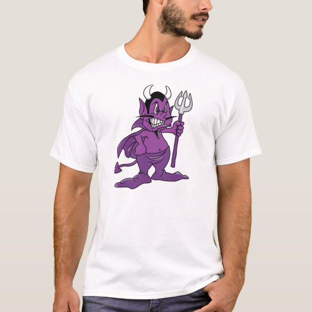 T-shirt Demónio roxo dos desenhos animados (Frente)