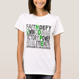T-shirt Depressão da colagem da palavra da esperança