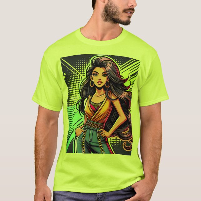 T-Shirt Des de Garota Bold e Linda (Frente)